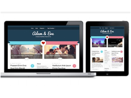 WordPress对栏情侣主题推荐–Adam – Eve情侣博客主题